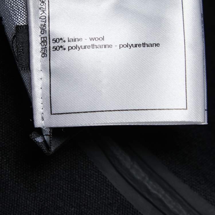 Pre Owned Chanel Grey Wool Blend Hooded Zip-Up Jacket S