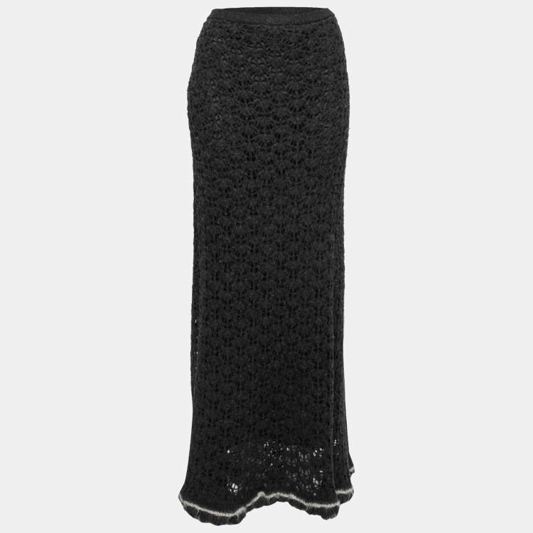 chanel black maxi skirt