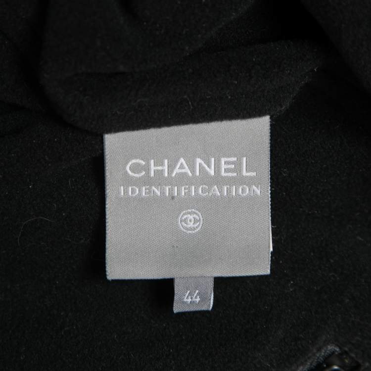 Pre Owned Chanel Vintage Black Canvas Hooded Zip-Up Jacket L