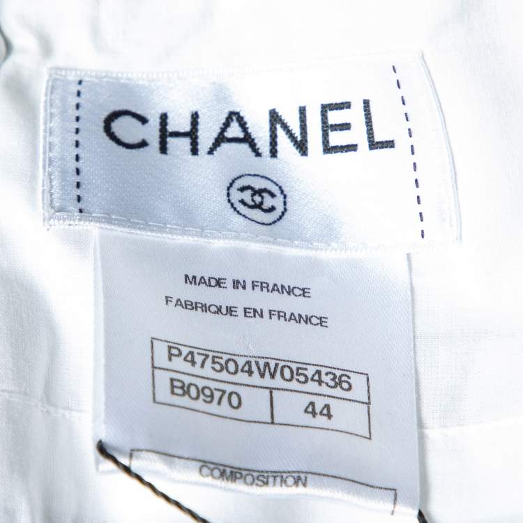 Pre Owned Chanel Black Lace Pencil Skirt L