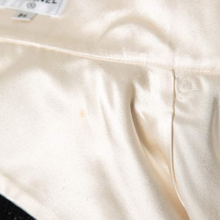 مملوكة مسبقًا Chanel Black Sequined Knit & Silk Inset Top S