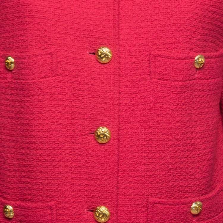 Pre Owned Chanel Boutique Vintage Pink Wool Jacket M