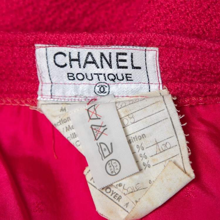 Pre Owned Chanel Boutique Vintage Pink Tweed Skirt M