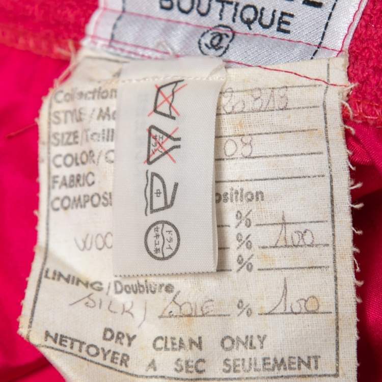 Pre Owned Chanel Boutique Vintage Pink Tweed Skirt M