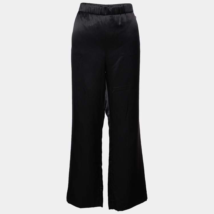Chanel Black Silk Satin Filled Pants XL Chanel | The Luxury Closet
