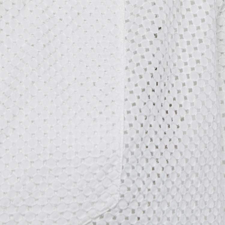 مملوكة مسبقًا Chanel White Eyelet Cotton Tunic Top M