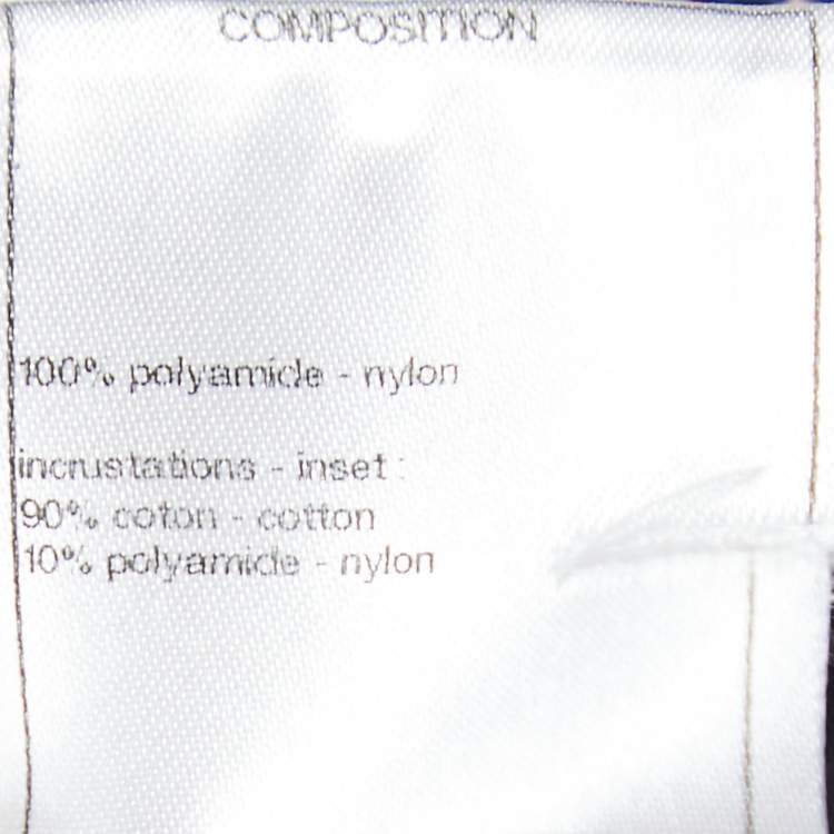 Pre Owned Chanel Blue Nylon and Tweed Button Front Jacket S