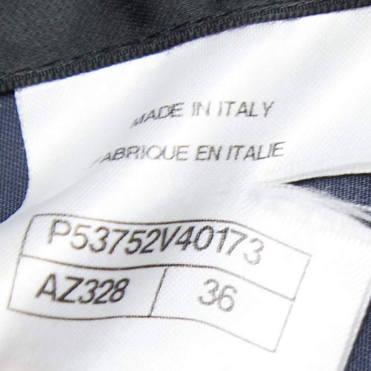 Pre Owned Chanel Blue Nylon and Tweed Button Front Jacket S