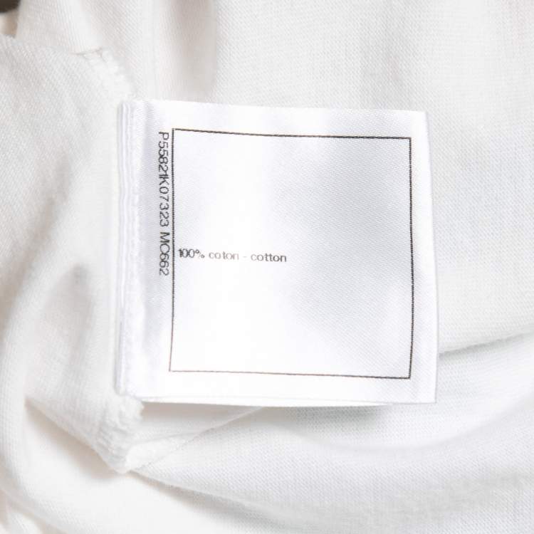 Pre Owned Chanel White Cotton Viva Coco Libre Print T-Shirt XS