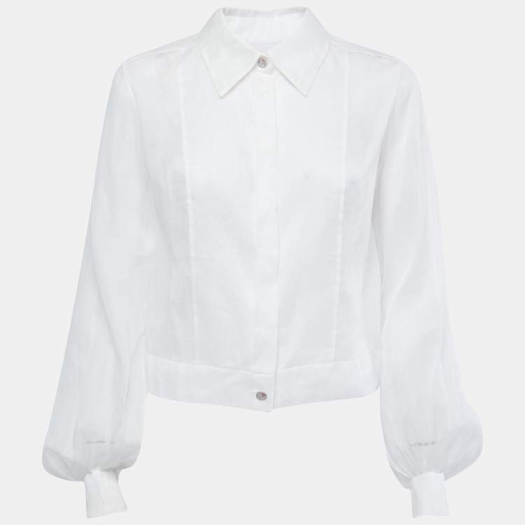 Chanel crop top t shirt dress white, Women's Fashion, Tops