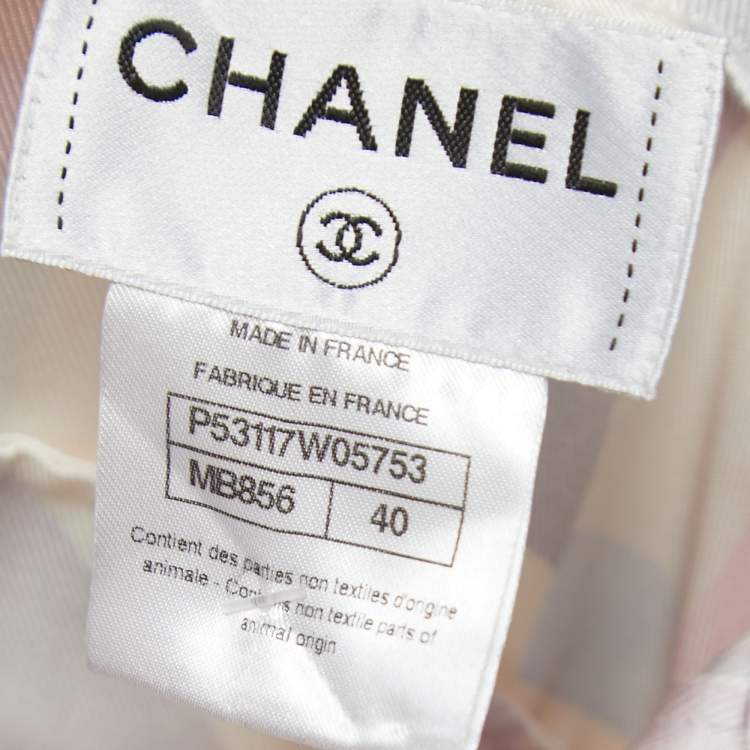 Pre Owned Chanel Multicolor Printed Silk Back Cut Out Sleeveless Maxi Dress M