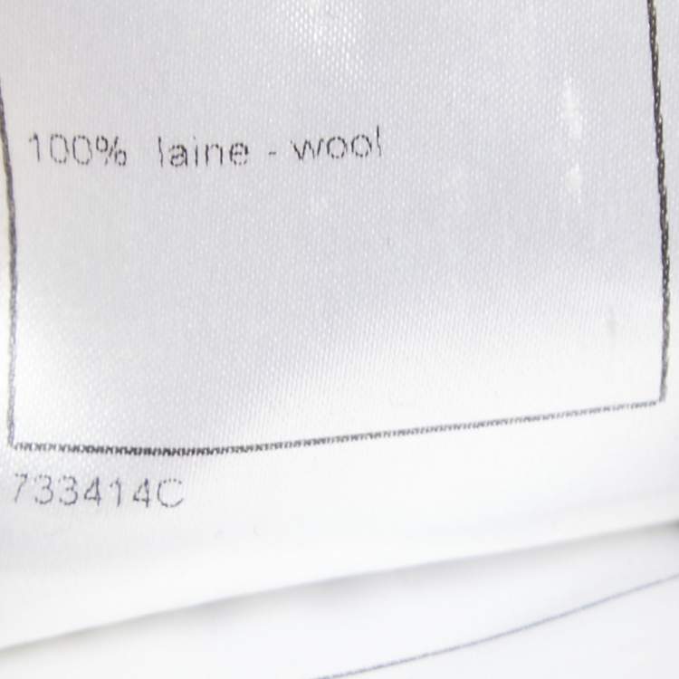 Pre Owned Chanel Black Wool Gathered Detail Trousers M