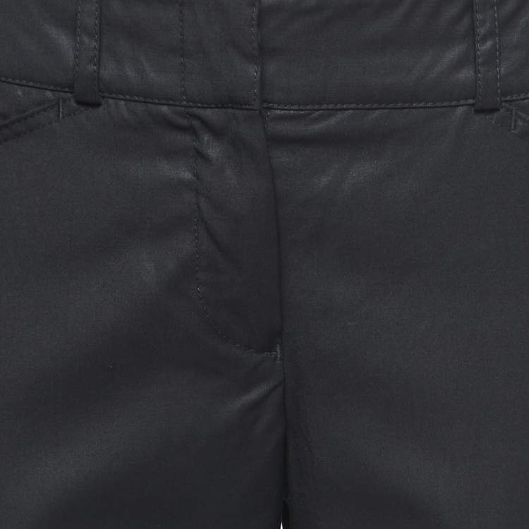 Pre Owned Chanel Black Wool Gathered Detail Trousers M