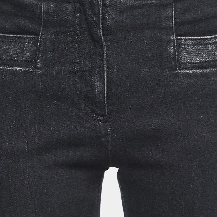 Pre Owned Chanel Black/Grey Denim Mid-Rise Skinny Jeans M Waist 29"