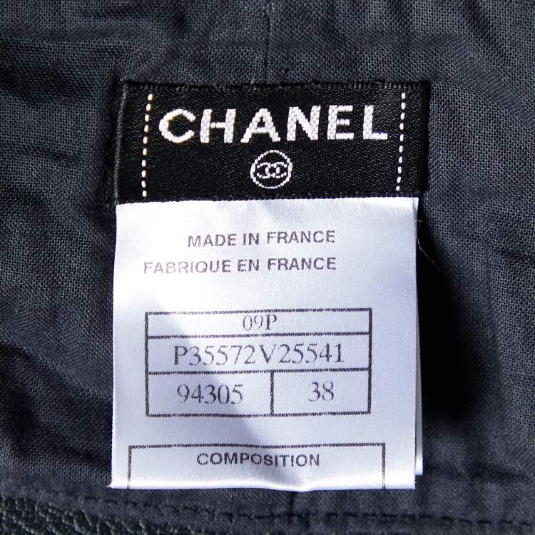 مملوكة مسبقًا Chanel Black Patterned Sleeveless Belted Midi Dress M