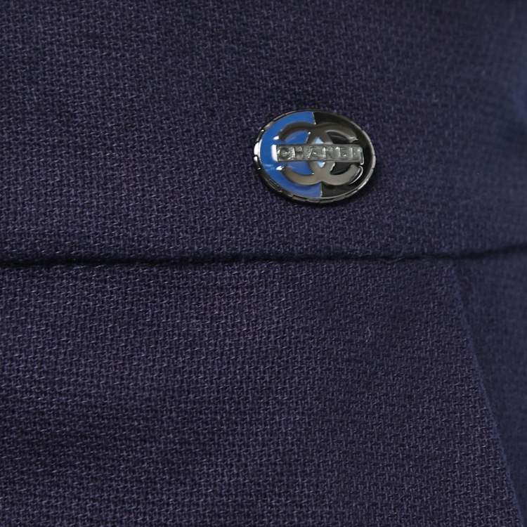 Pre Owned Chanel Navy Blue Cotton Culottes M
