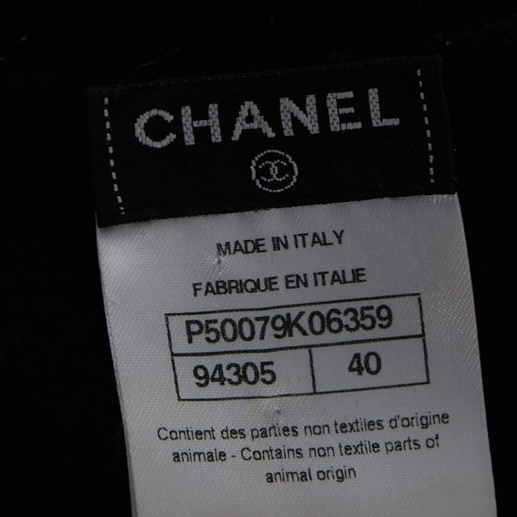 Pre Owned Chanel Cashmere & Wool Button Embellished Sweater Top M