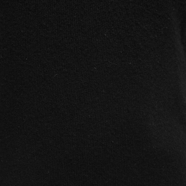Pre Owned Chanel Cashmere & Wool Button Embellished Sweater Top M