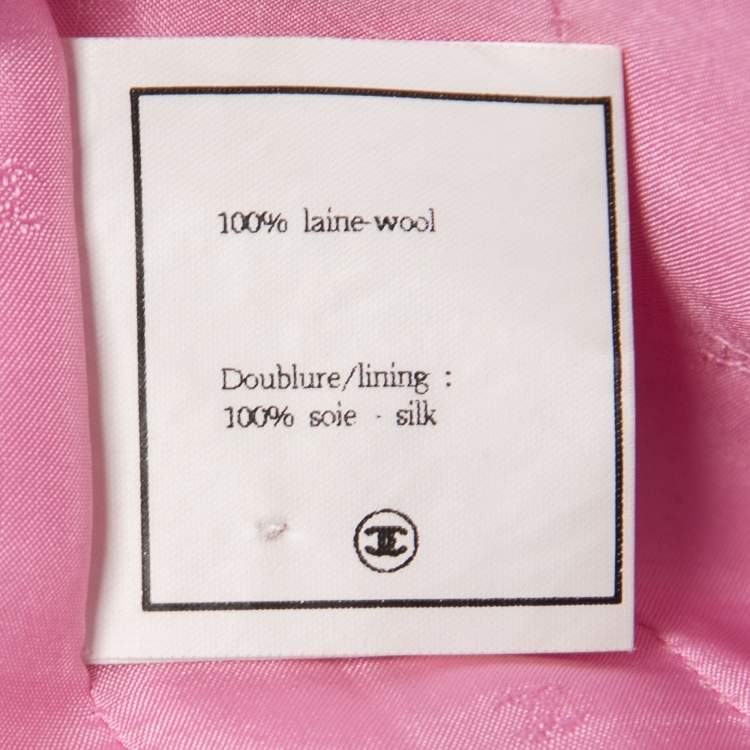 Pre Owned Chanel Vintage Pink Wool Skirt Suit S/M