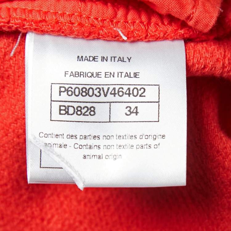 Pre Owned Chanel Coral Red Cotton textured Shorts S