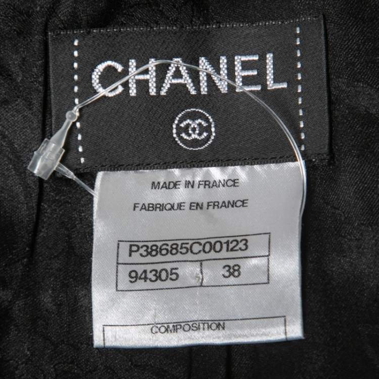 مملوكة مسبقًا Chanel Black Camelia Applique Leather Pants M