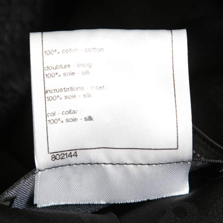 Pre Owned Chanel Black Tweed Layered Double-Breasted Blazer M