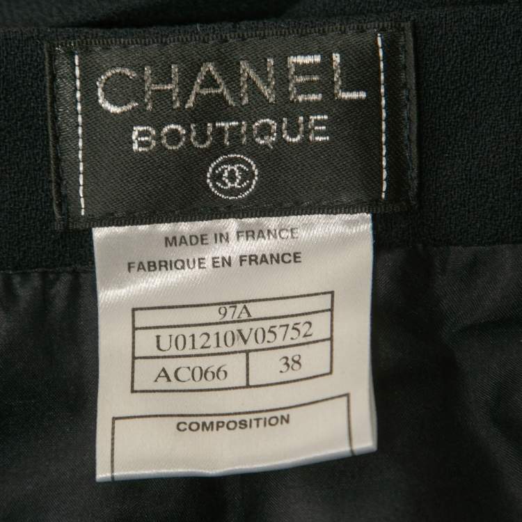 Pre Owned Chanel Vintage Navy Blue Wool Pant Suit M