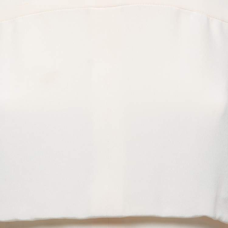 Pre Owned Chanel Cream Silk Midi Dress S