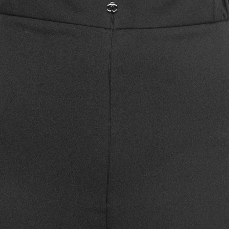 Pre Owned Chanel Black Silk Wide Leg Pants S