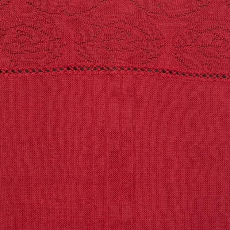 Pre Owned Chanel Burgundy Cotton Knit Camisole L