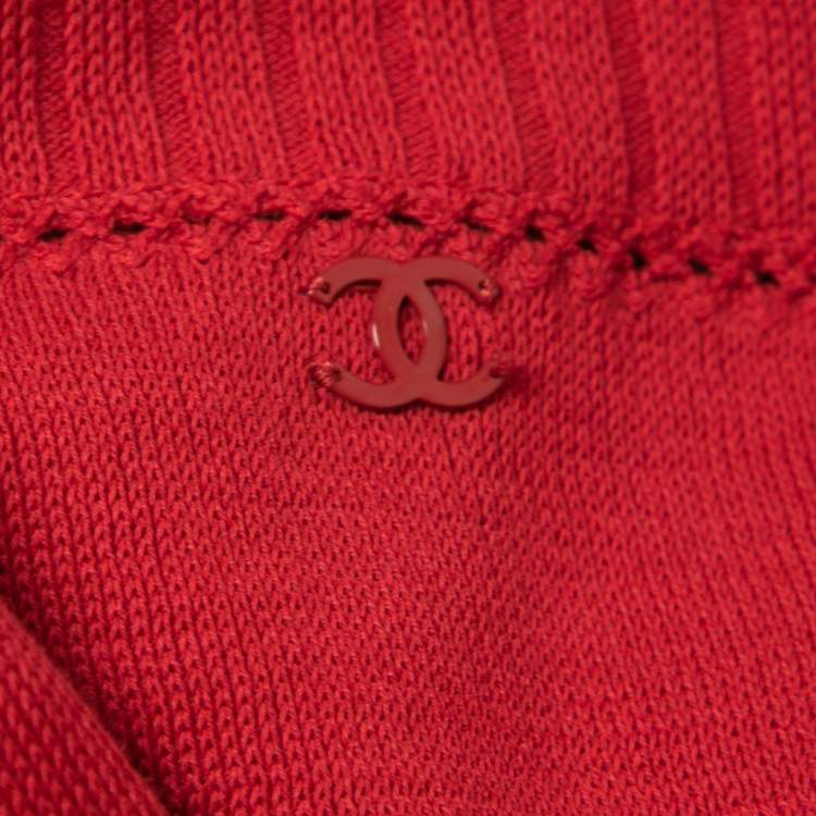 Pre Owned Chanel Burgundy Cotton Knit Camisole L