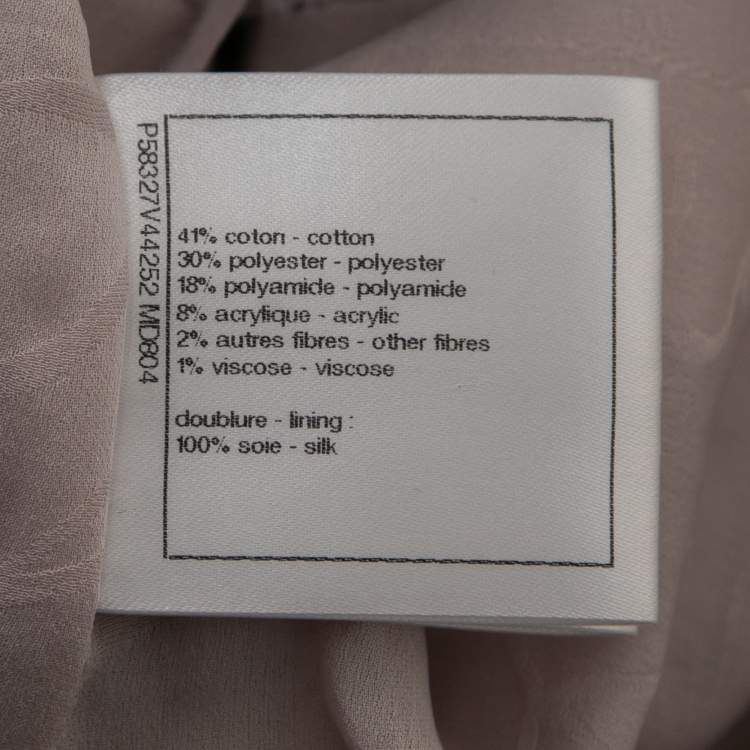 Pre Owned Chanel Purple/Pastel Tweed Fringed Coat M