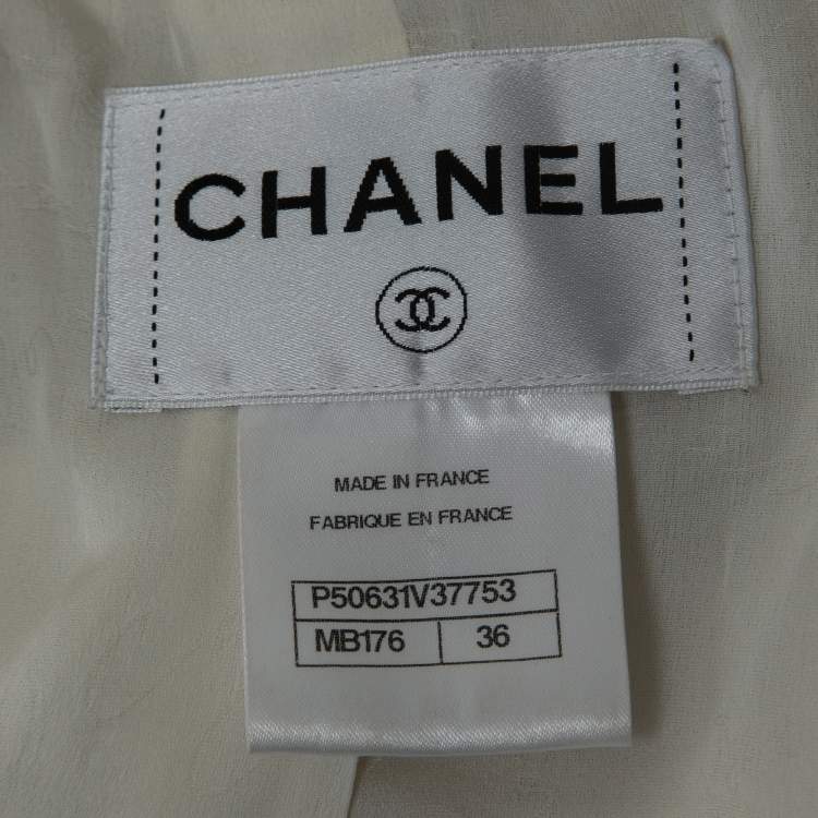 Pre Owned Chanel Beige/Ecru Tweed Jacket S