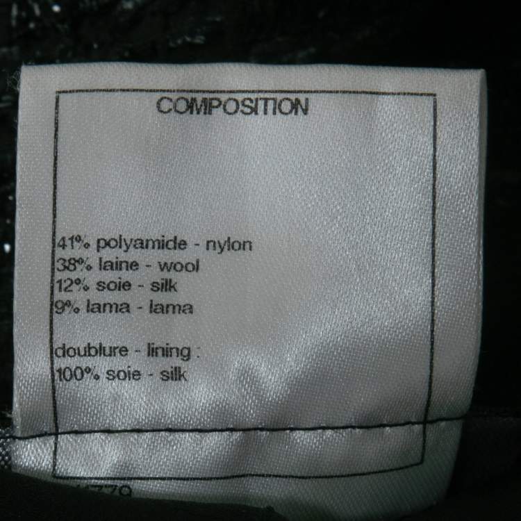 Pre Owned Chanel Black/Metallic Tweed Zip-Up Paris Dallas Jacket XS