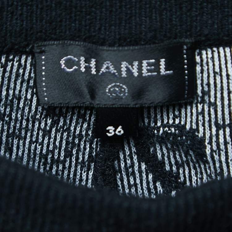 Pre Owned Chanel Black Patterned Terry Cotton Shorts S