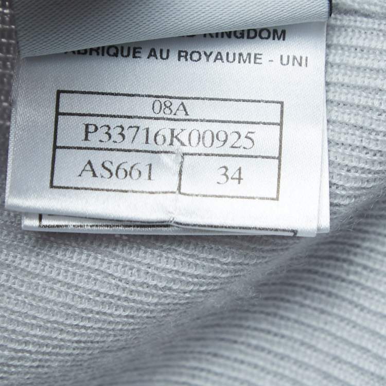 مملوكة مسبقًا Chanel Sports Grey Cashmere Knit Long Sleeve Top XS