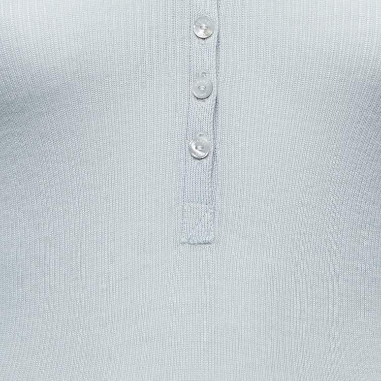 مملوكة مسبقًا Chanel Sports Grey Cashmere Knit Long Sleeve Top XS