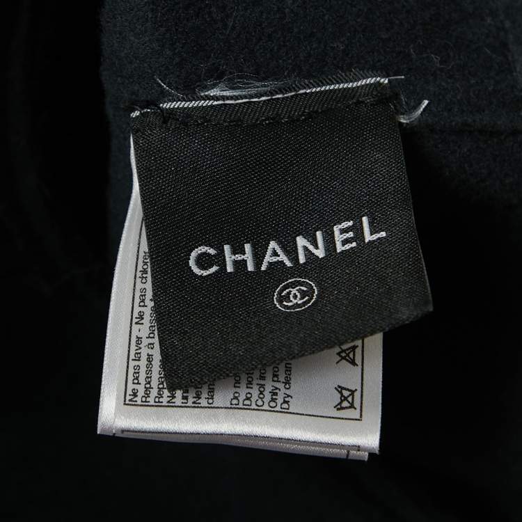 Pre Owned Chanel Sports Black Wool Sleeveless Midi Dress M