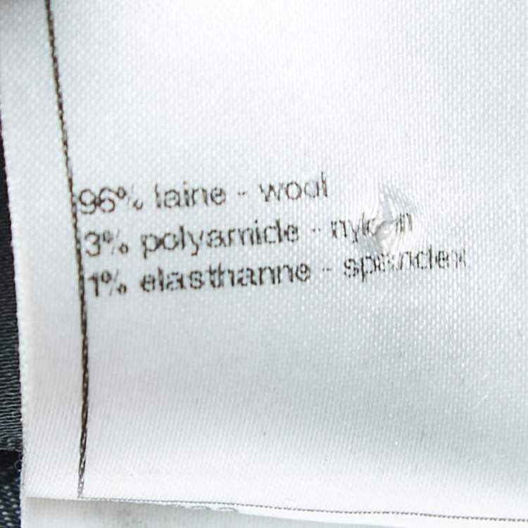 Pre Owned Chanel Black Wool Wide Leg trousers S