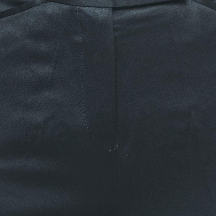 Pre Owned Chanel Black Wool Wide Leg trousers S