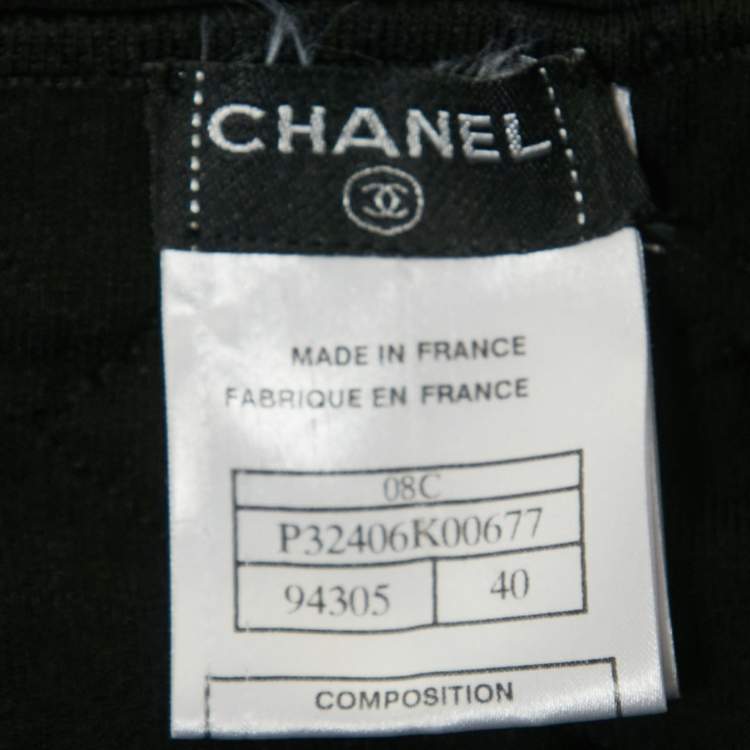 Pre Owned Chanel Black Knit Skirt Top Set M