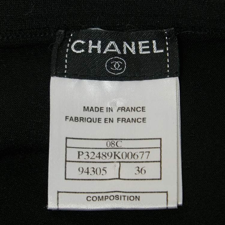 Pre Owned Chanel Black Knit Skirt Top Set M
