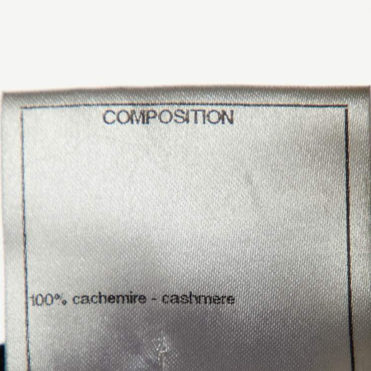 Pre Owned Chanel Black Cashmere Knit Button Front Midi Dress M