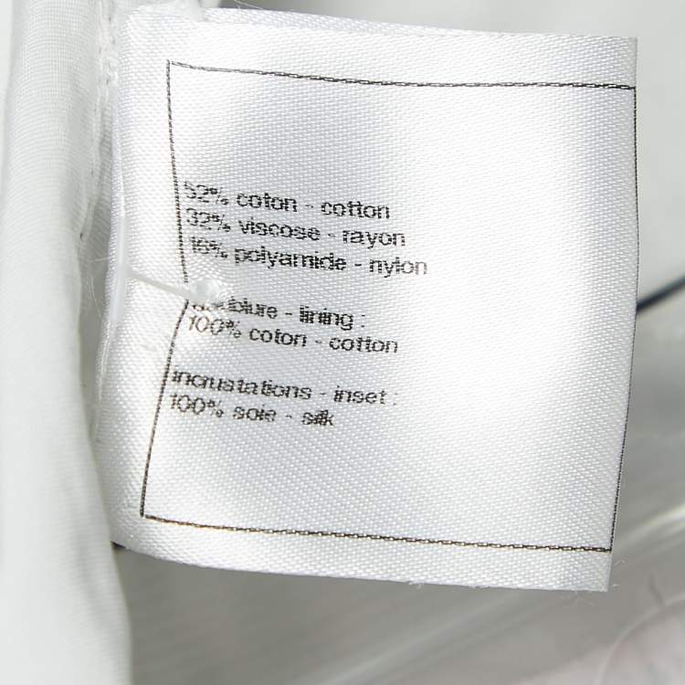 Pre Owned Chanel Black/White Floral Lace Single Button Blazer L