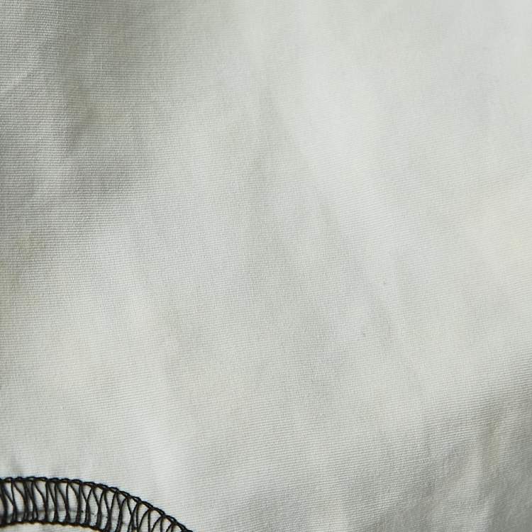 Pre Owned Chanel Black/White Floral Lace Single Button Blazer L