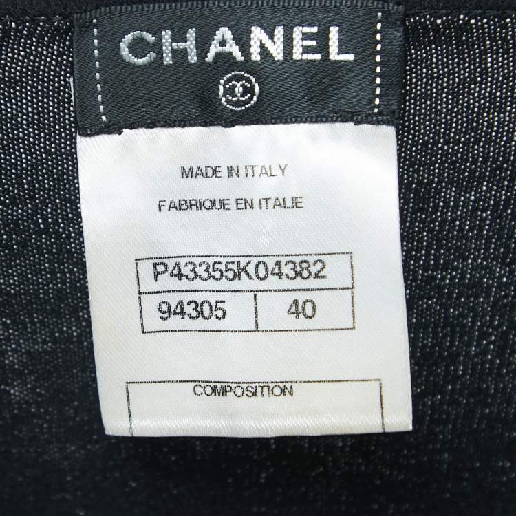 Pre Owned Chanel Black Knit Strappy Short Dress M