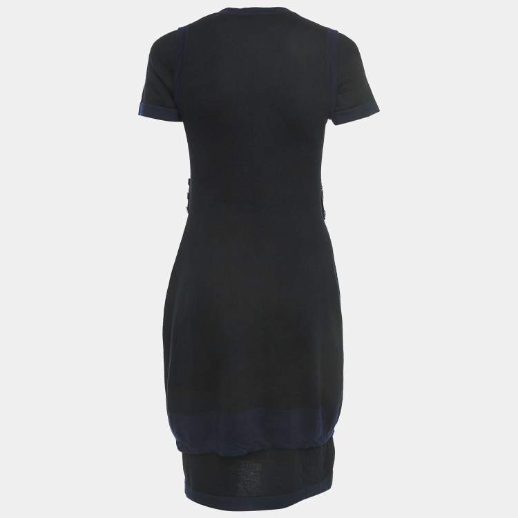 Pre Owned Chanel Black Cashmere Dress Set M