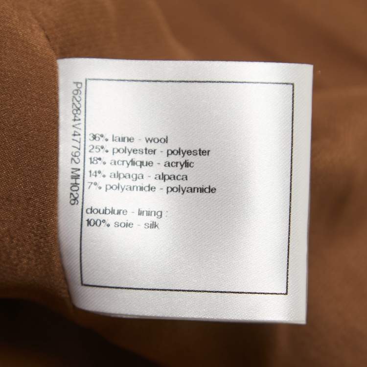 Pre Owned Chanel Brown/Grey Lurex Tweed Long Iconic Greece Coat S