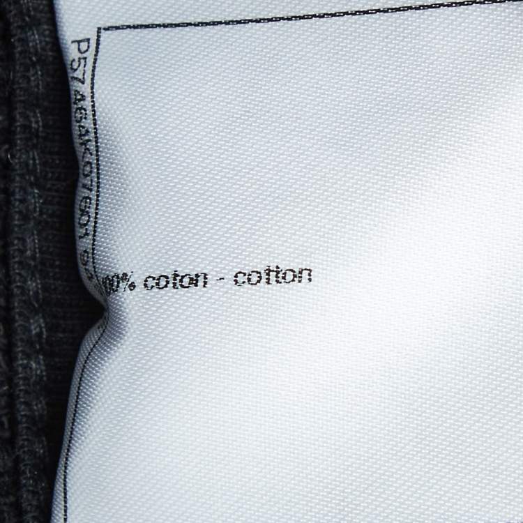 Pre Owned Chanel Black Astronaut Print Cotton Zip Front Hooded Jacket S