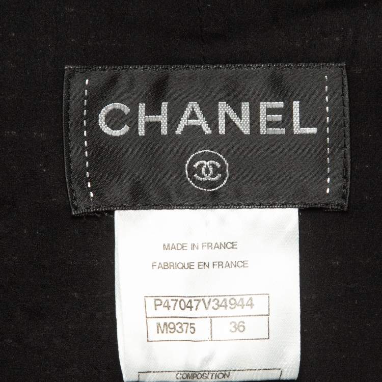 Pre Owned Chanel Black Tweed Zip Front Sleeveless Mini Dress S